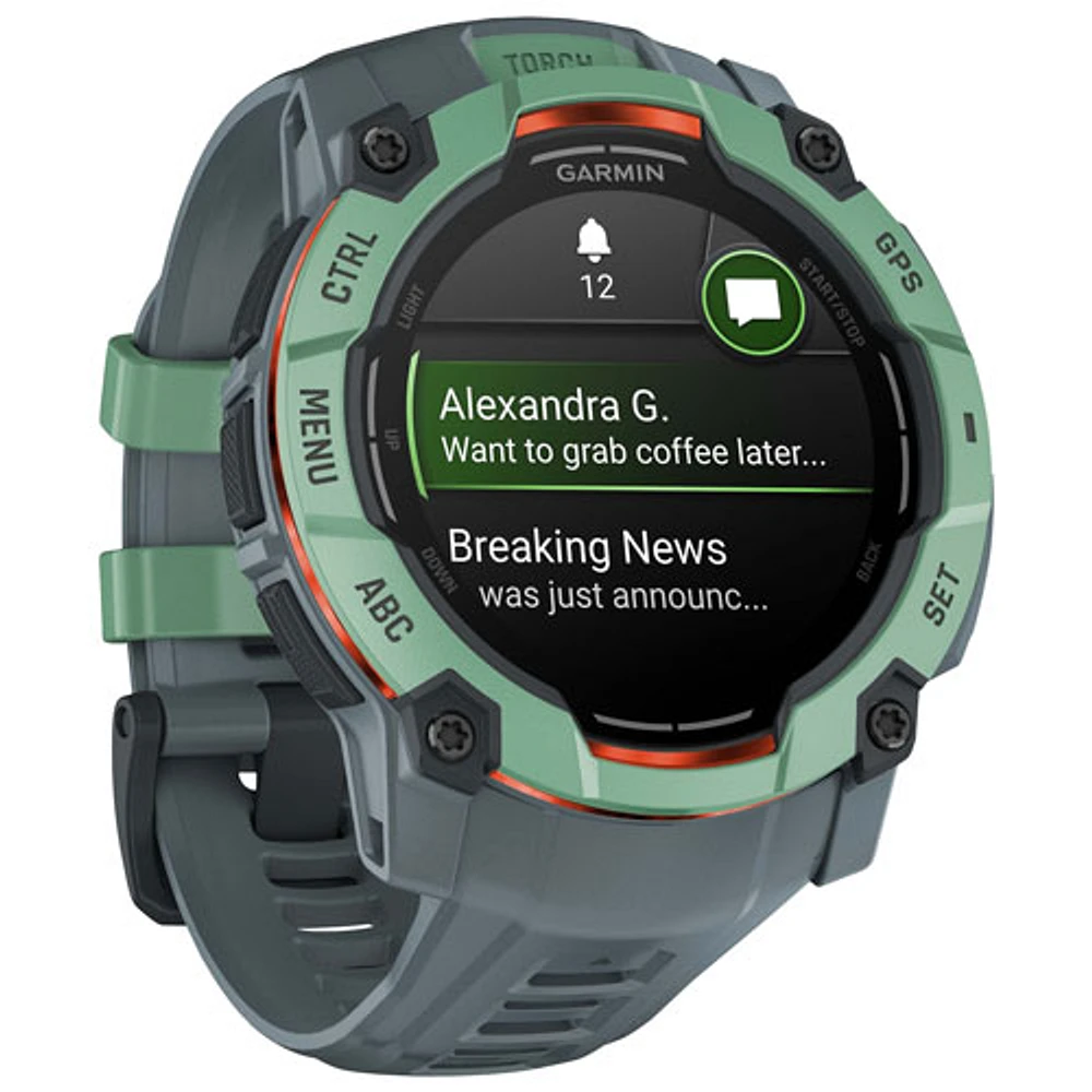 Garmin Instinct 3 AMOLED 50mm Bluetooth Multisport Smartwatch - Neo Tropic/Twilight