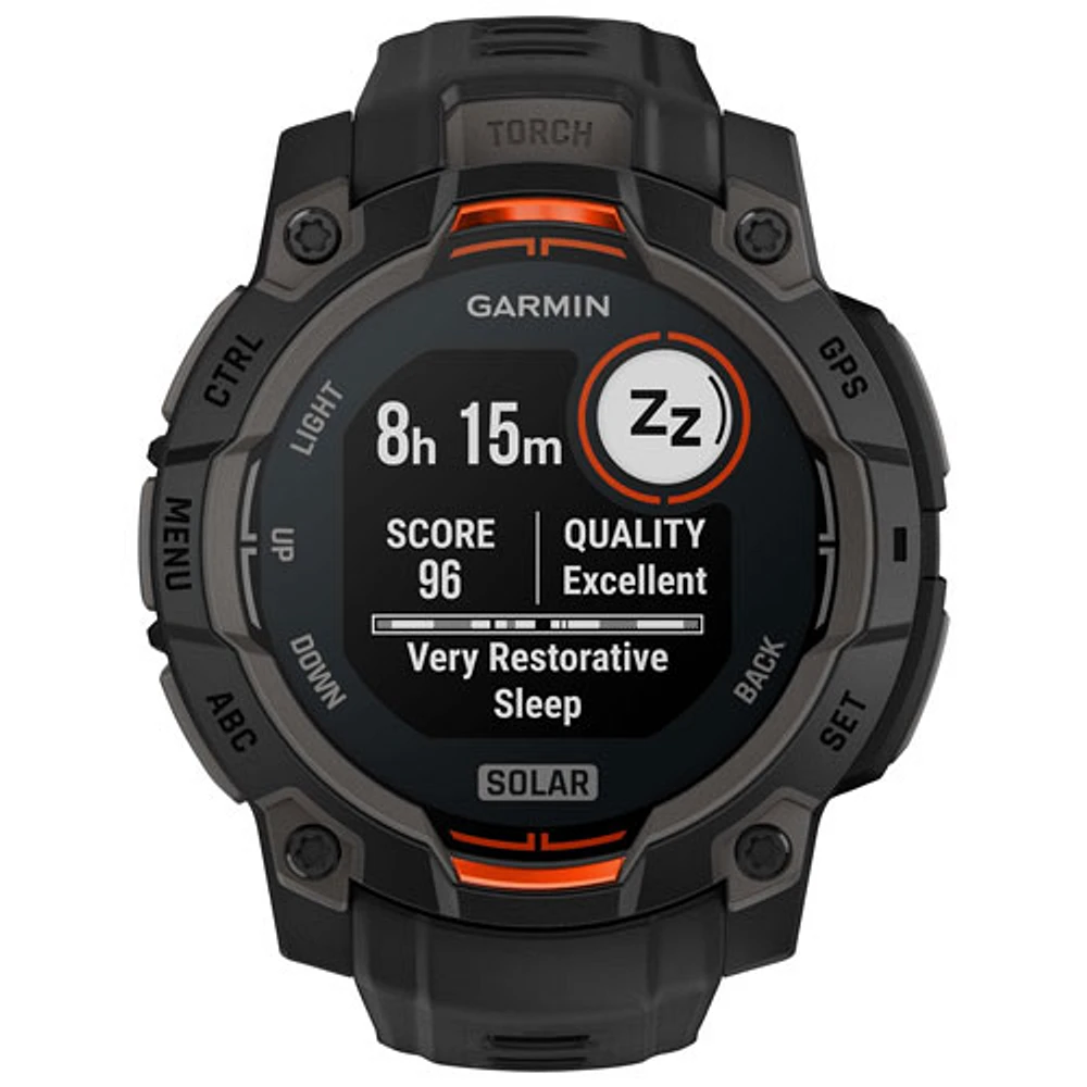 Garmin Instinct 3 Solar 45mm Bluetooth Multisport Smartwatch - Black