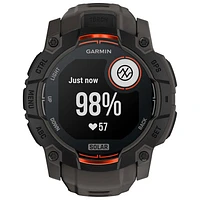 Garmin Instinct 3 Solar 50mm Bluetooth Multisport Smartwatch - Black/Charcoal