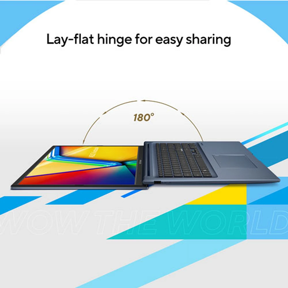 Portable de 17,3 po Vivobook d'ASUS - Bleu calme (Core i5-1334U d'Intel/RAM 16 Go/SSD 1 To/Windows 11 Famille)