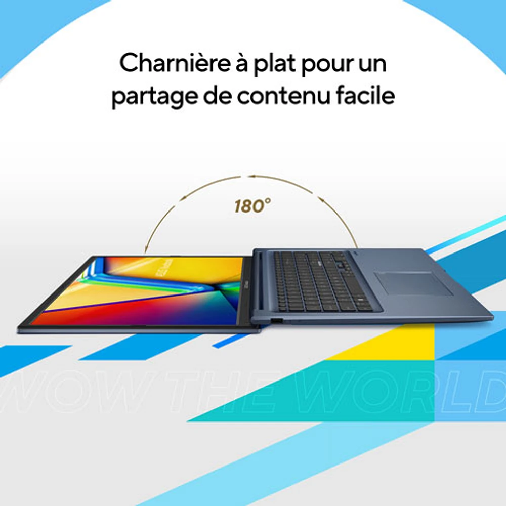 Portable de 17,3 po Vivobook d'ASUS - Bleu calme (Core i5-1334U d'Intel/RAM 16 Go/SSD 1 To/Windows 11 Famille)