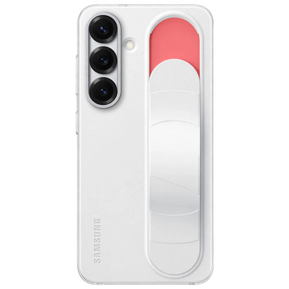 Samsung Standing Grip Fitted Hard Shell Case for Galaxy S25 - White