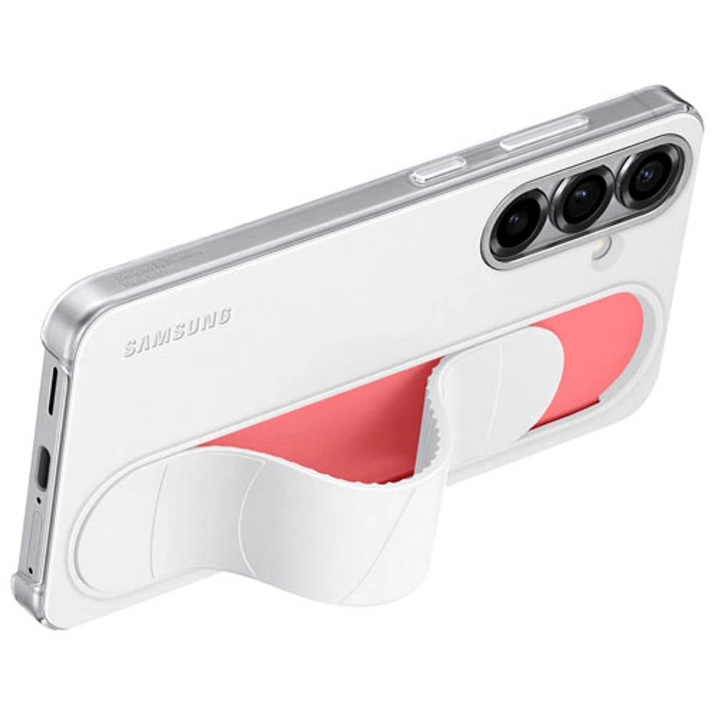 Samsung Standing Grip Fitted Hard Shell Case for Galaxy S25 - White