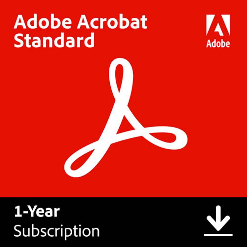 Adobe Acrobat Standard (PC/Mac) - 1 utilisateur - 1 an - Téléchargement numérique