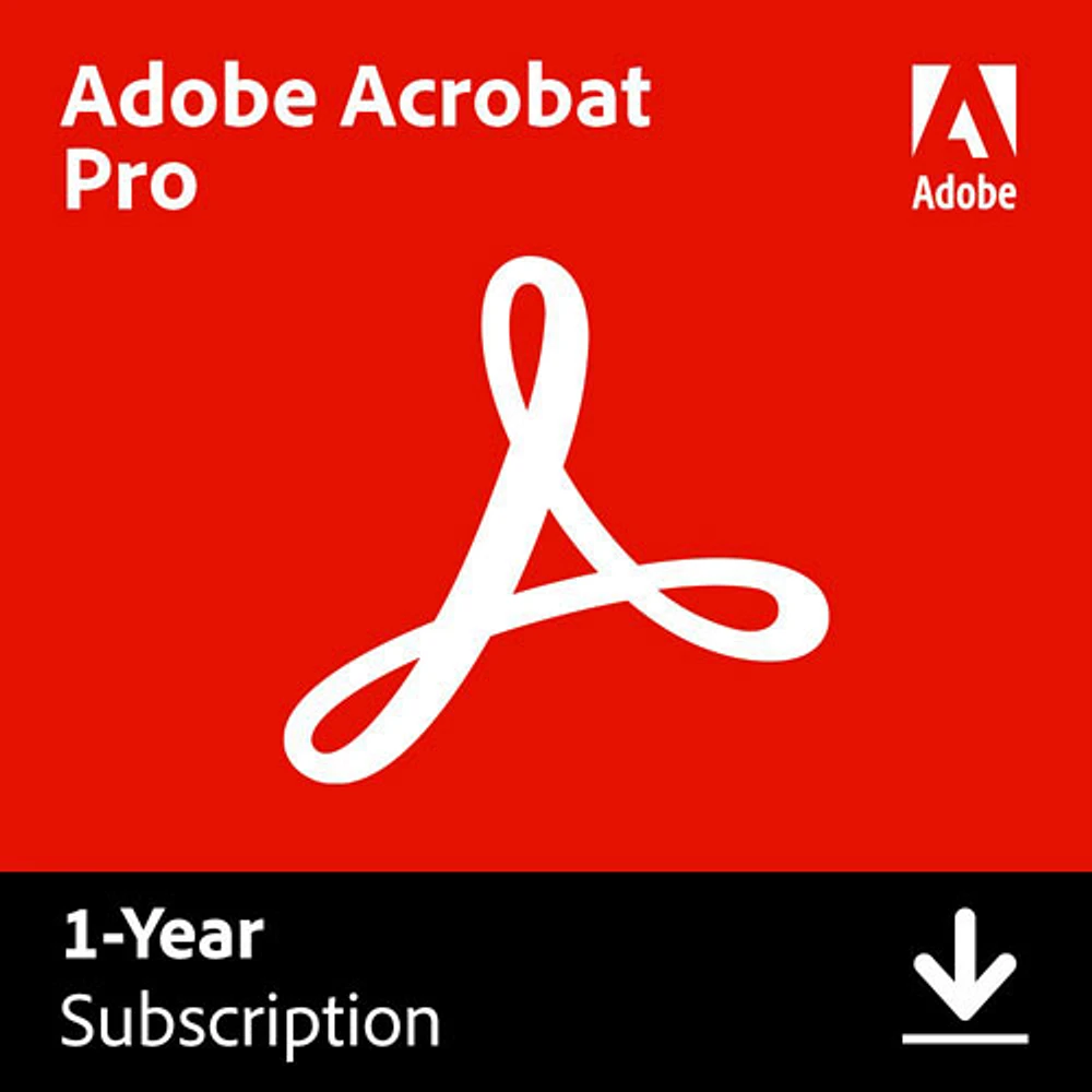 Adobe Acrobat Pro (PC/Mac) - 1 utilisateur - 1 an - Téléchargement numérique