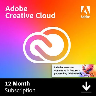 Adobe Creative Cloud (PC/Mac) - 1 utilisateur - 1 an - Téléchargement numérique