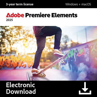 Adobe Premiere Elements 2025 (PC/Mac) - 1 User - 3 Year - Digital Download