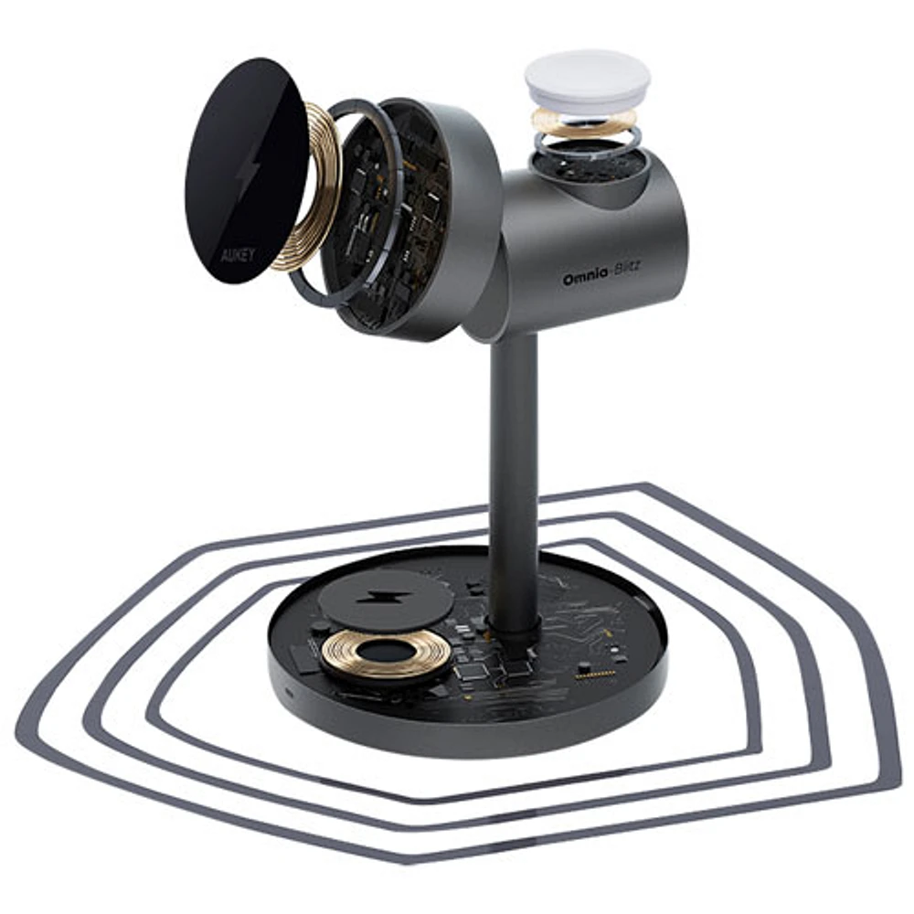 AUKEY MagFusion 3-in-1 Qi2 Magnetic 15W Wireless Charging Station (LC-MC311)