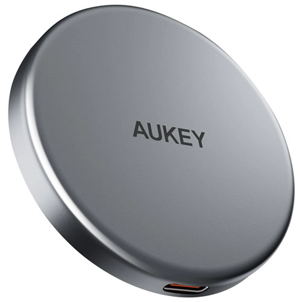 AUKEY MagFusion Aura Qi2 Magnetic 15 W Wireless Charger - Space Grey