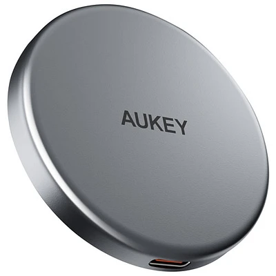 AUKEY MagFusion Aura Qi2 Magnetic 15 W Wireless Charger - Space Grey