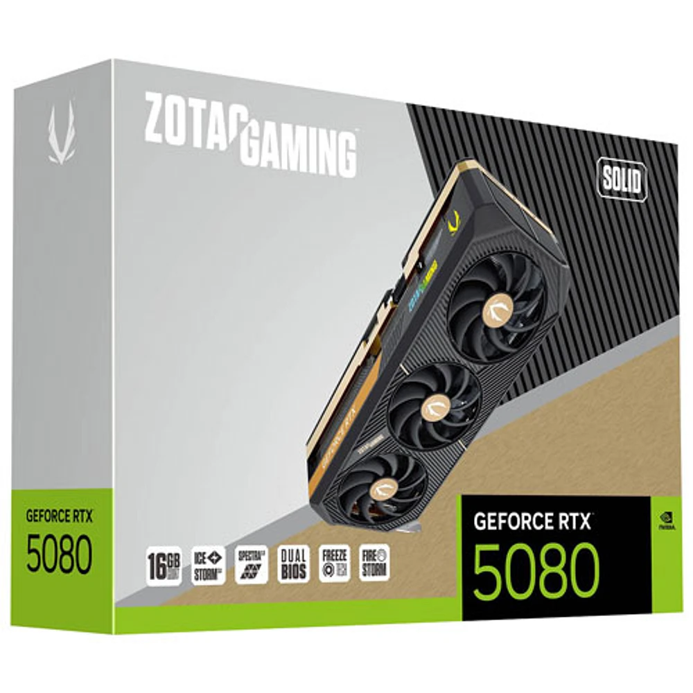 ZOTAC Gaming GeForce RTX 5080 Solid 16GB GDDR7 Video Card