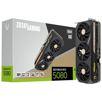 ZOTAC Gaming GeForce RTX 5080 Solid OC 16GB GDDR7 Video Card