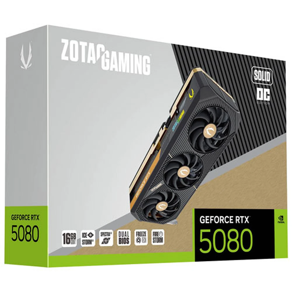 ZOTAC Gaming GeForce RTX 5080 Solid OC 16GB GDDR7 Video Card