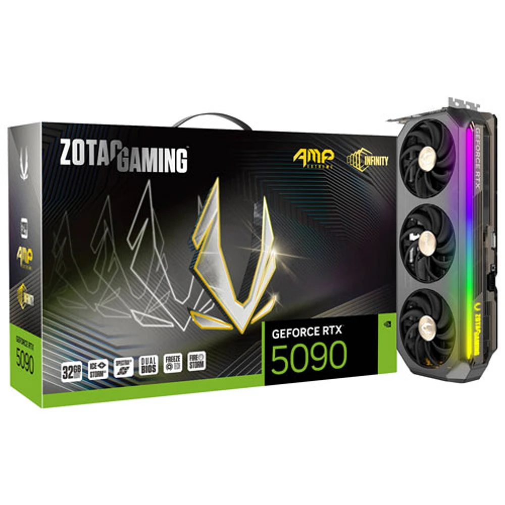Carte graphique GDDR7 de 32 Go GeForce RTX 5090 AMP Extreme Infinity de ZOTAC Gaming