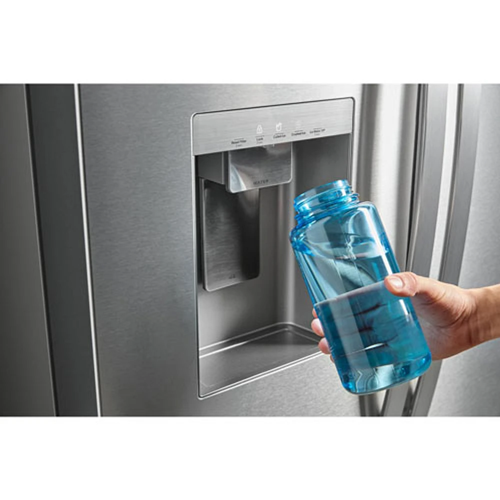 Réfrigérateur 2 portes 29,58 pi³ 36 po avec distributeur glaçons/eau de Whirlpool (WRFF3536SZ) - Inox