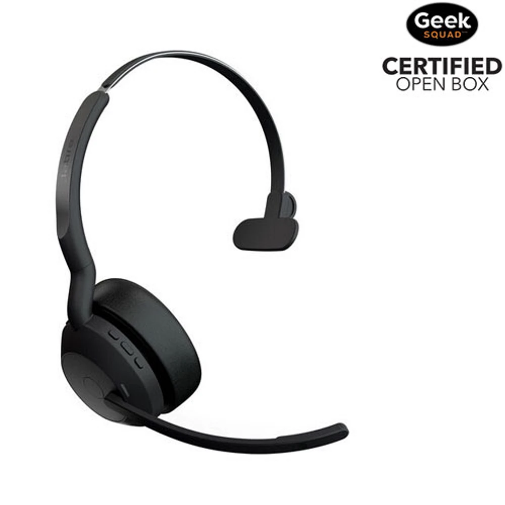 Boîte ouverte - Casque d'écoute Bluetooth sans fil à suppression du bruit Evolve2 55 de Jabra avec micro - Noir