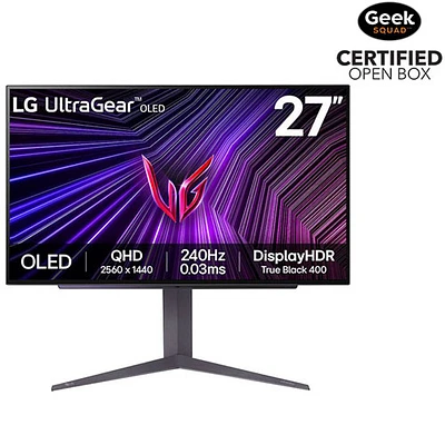 Boîte ouverte - Moniteur de jeu FreeSync G-Sync DEL DELO 0,03 ms gris à gris QHD 240 Hz UltraGear 27 po de LG - Gris violet