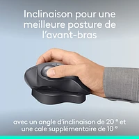 Souris ergonomique sans fil à boule de commande 2048 ppp MX Ergo S Plus Advanced de Logitech - Graphite