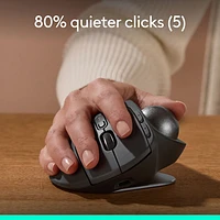 Logitech MX Ergo S Plus Advanced Ergonomic 2048 DPI Wireless Trackball Mouse - Graphite