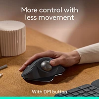 Souris ergonomique sans fil à boule de commande 2048 ppp MX Ergo S Plus Advanced de Logitech - Graphite