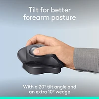 Souris ergonomique sans fil à boule de commande 2048 ppp MX Ergo S Plus Advanced de Logitech - Graphite