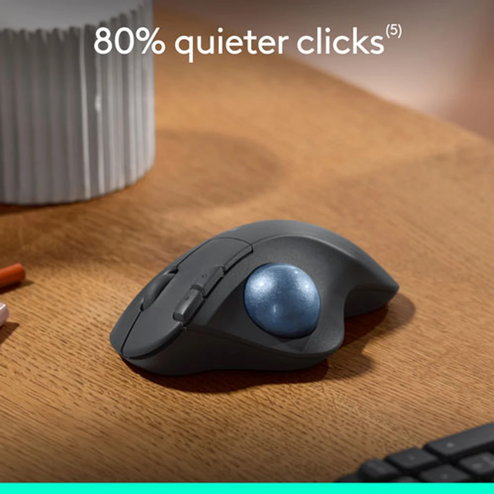 Souris ergonomique sans fil à boule de commande 2000 ppp Ergo M575S de Logitech - Noir