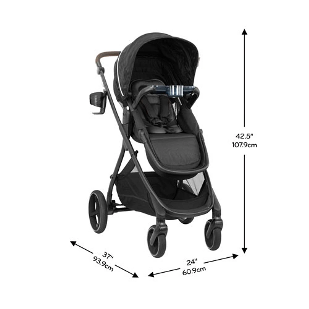 Evenflo Shyft Intuiti+ Travel System with Revolve180 LiteMax NXT SensorySoothe Infant Car Seat - Black