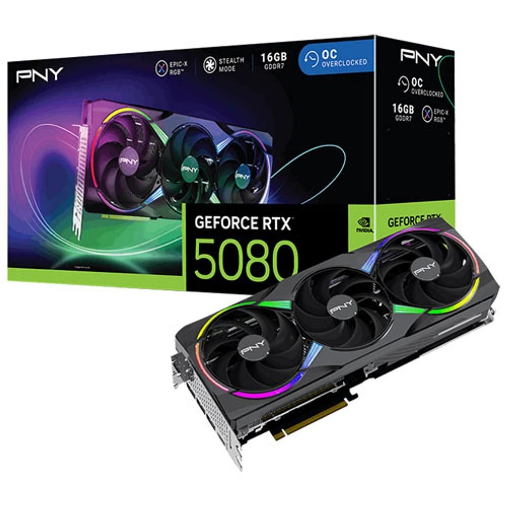 PNY NVIDIA GeForce RTX 5080 16GB GDDR7 Video Card