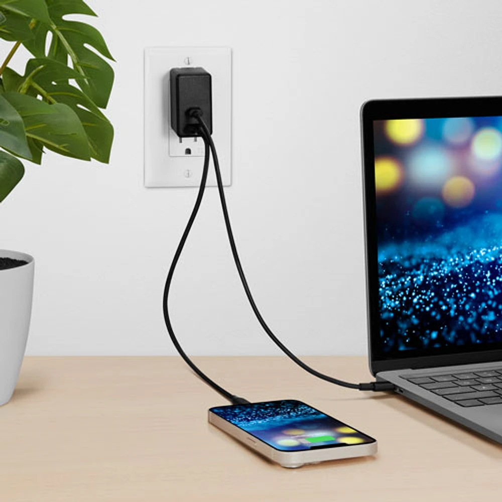Best Buy Essentials 65W USB-C/USB-A Wall Charger Kit (BE-PW65ACB25-C) - Only at Best Buy