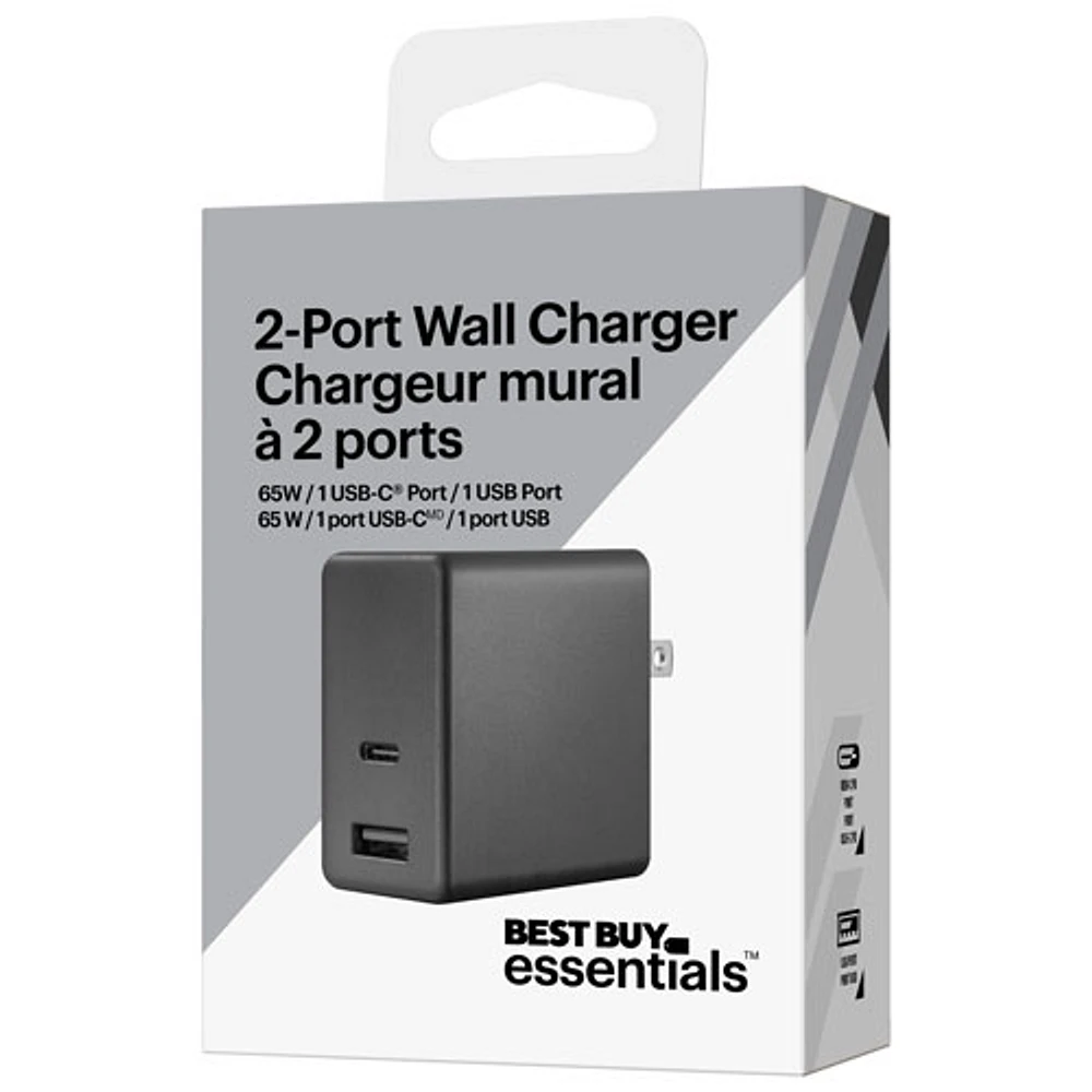 Best Buy Essentials 65W USB-C/USB-A Wall Charger Kit (BE-PW65ACB25-C) - Only at Best Buy