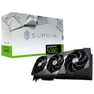 Carte graphique GeForce RTX 5080 Suprim SOC 16 Go GDDR7 de MSI