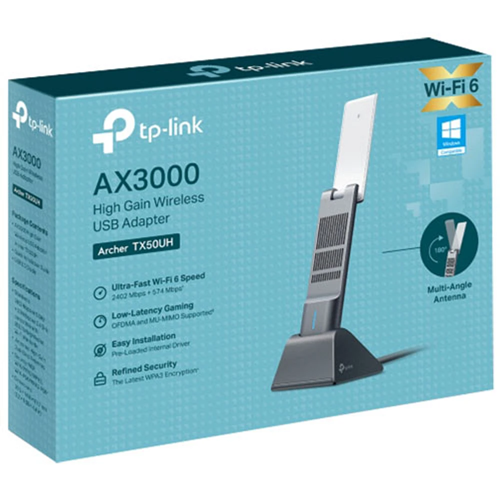 Adaptateur sans fil Wi-Fi 6E USB 3.0 AX3000 de TP-Link (TX50UH)