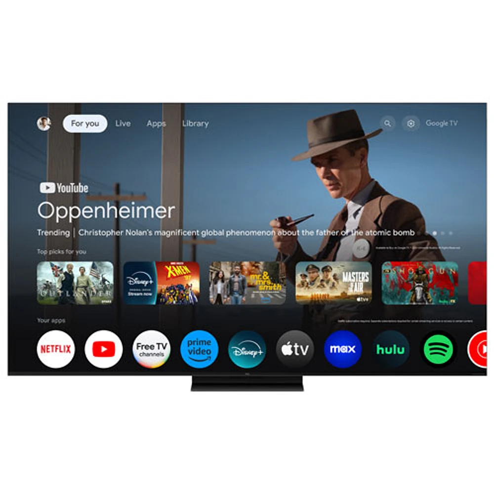 Téléviseur intelligent Google TV HDR QD-Mini DEL UHD 4K de 75 po série QM7K de TCL (75QM7K) - 2025
