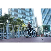 Blutron EB570 Electric Commuter Bike (350W Motor / Up to 50km Battery Range / 32km/h Top Speed) - Azure Blue - Only at Best Buy
