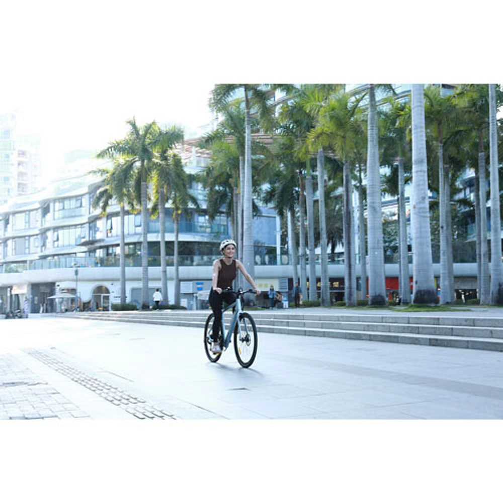 Blutron EB570 Electric Commuter Bike (350W Motor / Up to 50km Battery Range / 32km/h Top Speed) - Azure Blue - Only at Best Buy