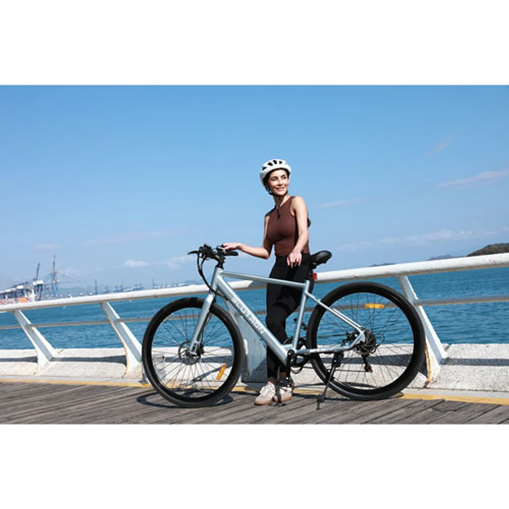 Blutron EB570 Electric Commuter Bike (350W Motor / Up to 50km Battery Range / 32km/h Top Speed) - Azure Blue - Only at Best Buy