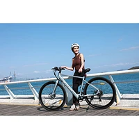 Blutron EB570 Electric Commuter Bike (350W Motor / Up to 50km Battery Range / 32km/h Top Speed) - Azure Blue - Only at Best Buy
