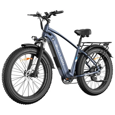 Vélo tout-terrain électrique EB880 de Blutron (moteur 750 W/autonomie jusqu'à 80 km/h/vitesse maximale 32 km/h) - Bleu interstellaire