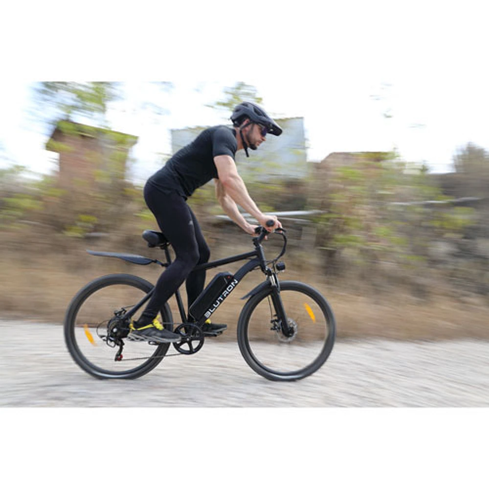 Blutron EB550 Electric Mountain Bike (500W Motor / Up to 60km Battery Range / 32km/h Top Speed) - Gilt Black - Only at Best Buy