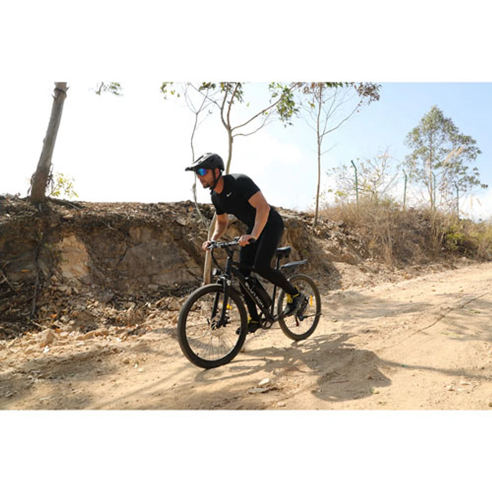 Blutron EB550 Electric Mountain Bike (500W Motor / Up to 60km Battery Range / 32km/h Top Speed) - Gilt Black - Only at Best Buy