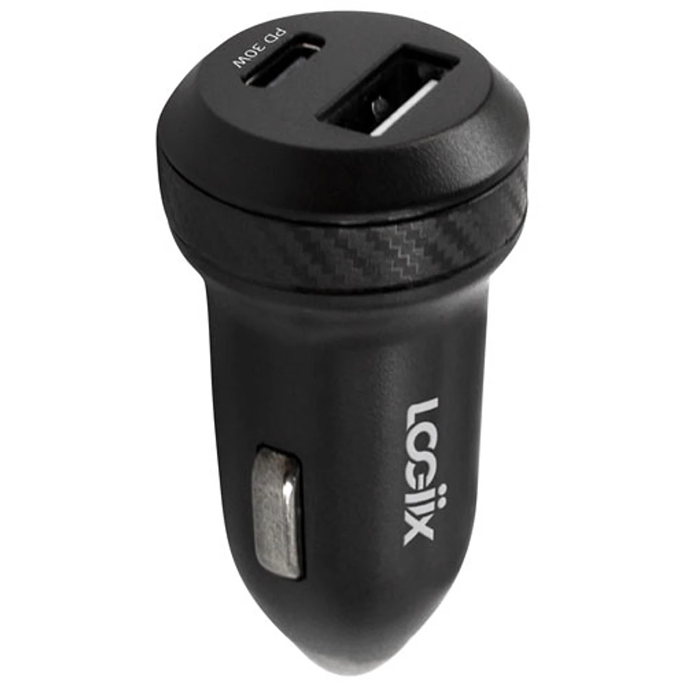 Chargeur pour l'auto USB-C/USB-A 30 W Power Lite Duo de LOGiiX - Noir