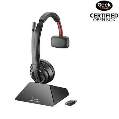 Open Box - HP Poly Savi 8210 On-Ear Noise Cancelling Truly Wireless Bluetooth Headset - Black (77T31AA#ABA)
