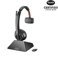 Open Box - HP Poly Savi 8210 On-Ear Noise Cancelling Truly Wireless Bluetooth Headset - Black (77T31AA#ABA)
