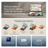 ASUS Zenbook DUO 14" Touchscreen 2-in-1 Laptop - Inkwell Grey (Intel Core Ultra 9/32GB RAM/1TB SSD/Win 11)