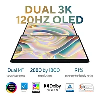ASUS Zenbook DUO 14" Touchscreen 2-in-1 Laptop - Inkwell Grey (Intel Core Ultra 9/32GB RAM/1TB SSD/Win 11)