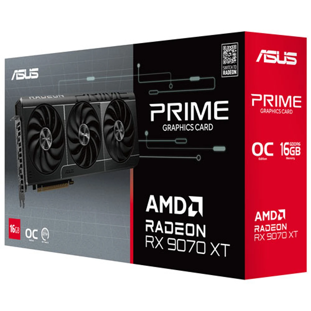 ASUS Prime Radeon RX 9070 XT OC 16GB GDDR6 Video Card