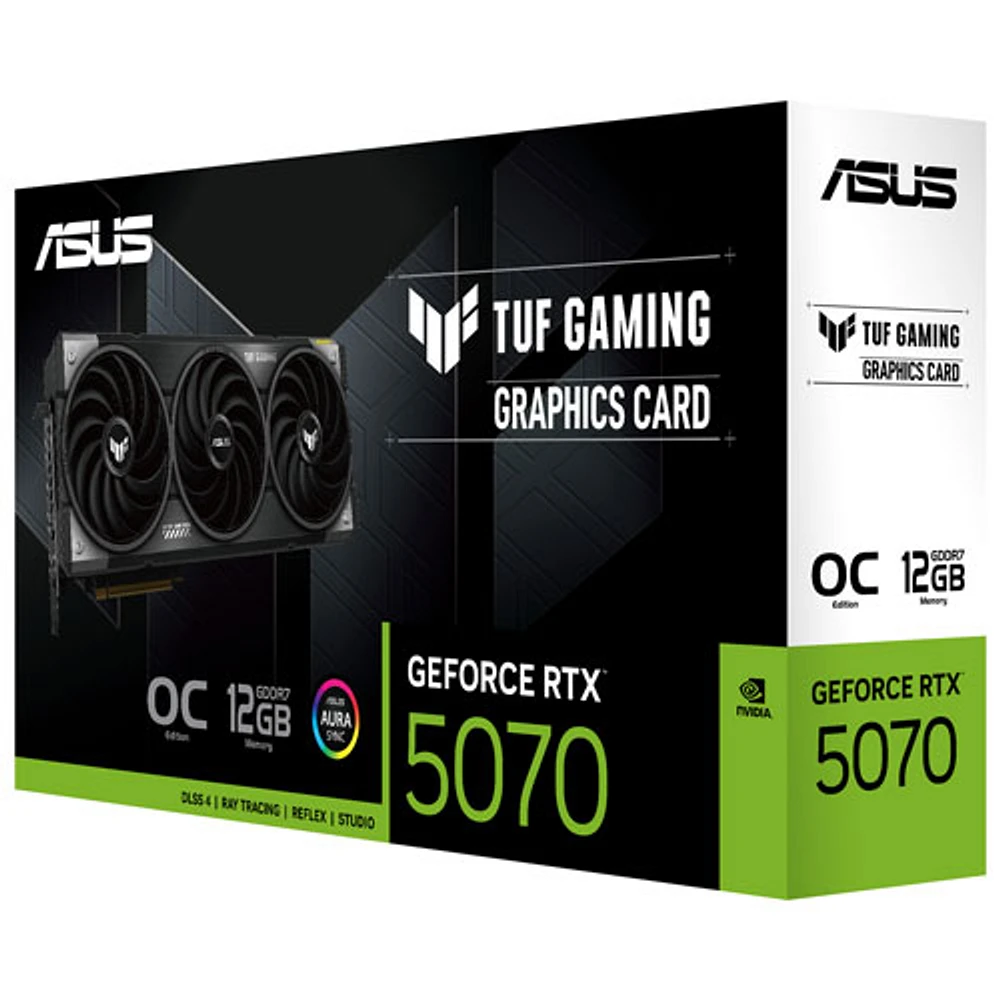 Carte graphique TUF Gaming GeForce RTX 5070 OC d'ASUS avec mémoire GDDR7 de 12 Go