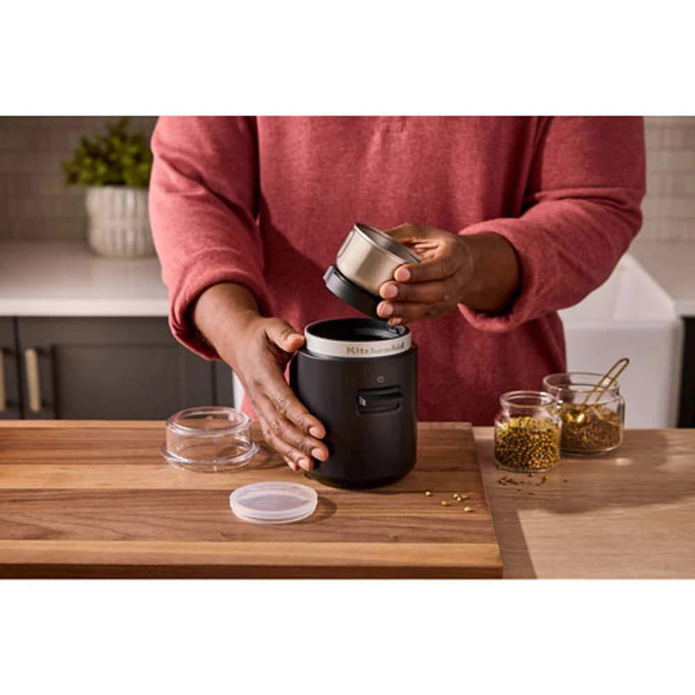 KitchenAid Go Cordless Blade Coffee Grinder with Battery - Black Matte