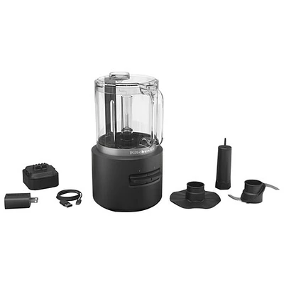 Hachoir alimentaire sans fil avec batterie Go de KitchenAid - 5 tasses - Noir mat