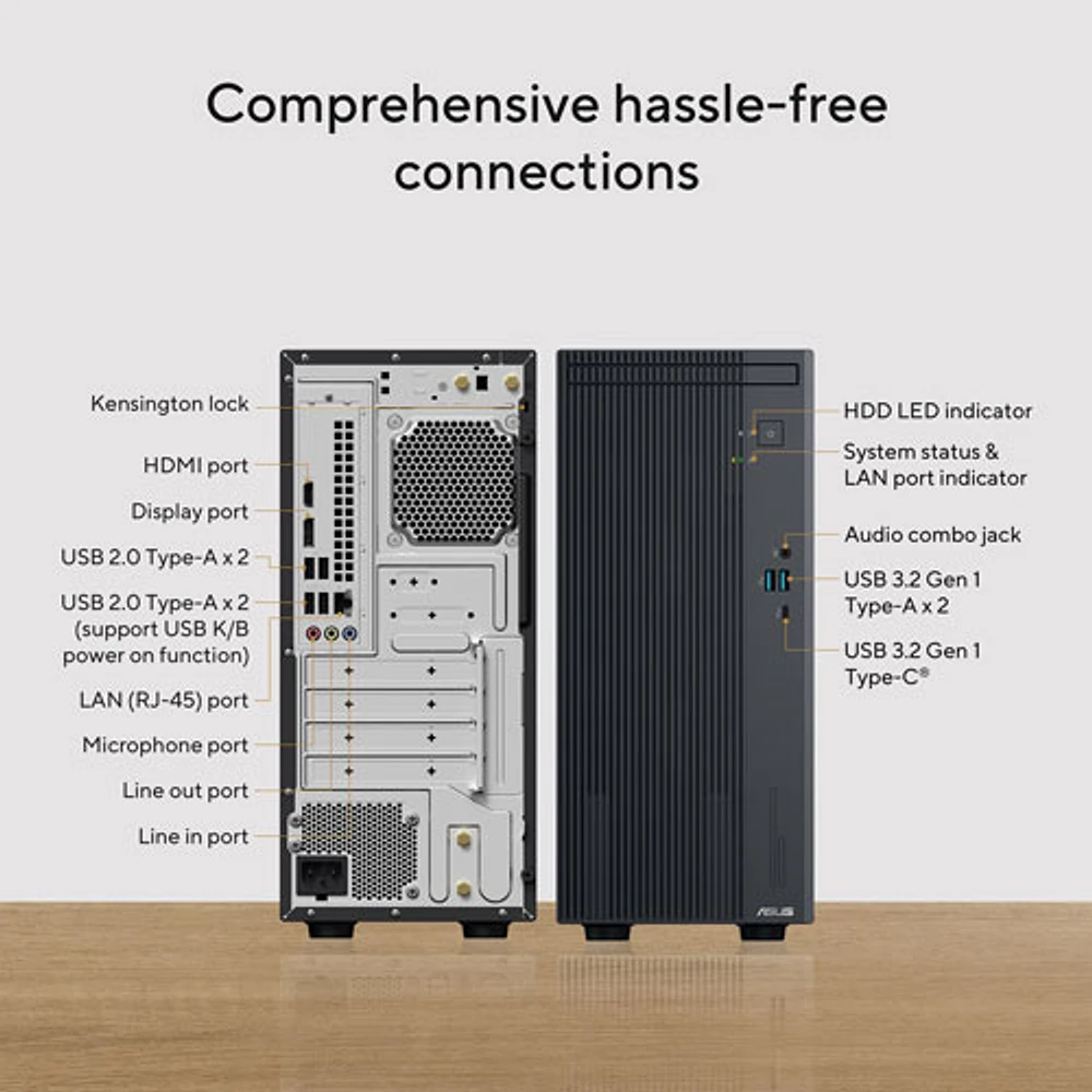 Ordinateur de jeu V500 Mini Tower d'ASUS (Core i7-13620H d'Intel/RAM 16 Go/SSD 1 To/carte graphique UHD d'Intel/Windows 11)